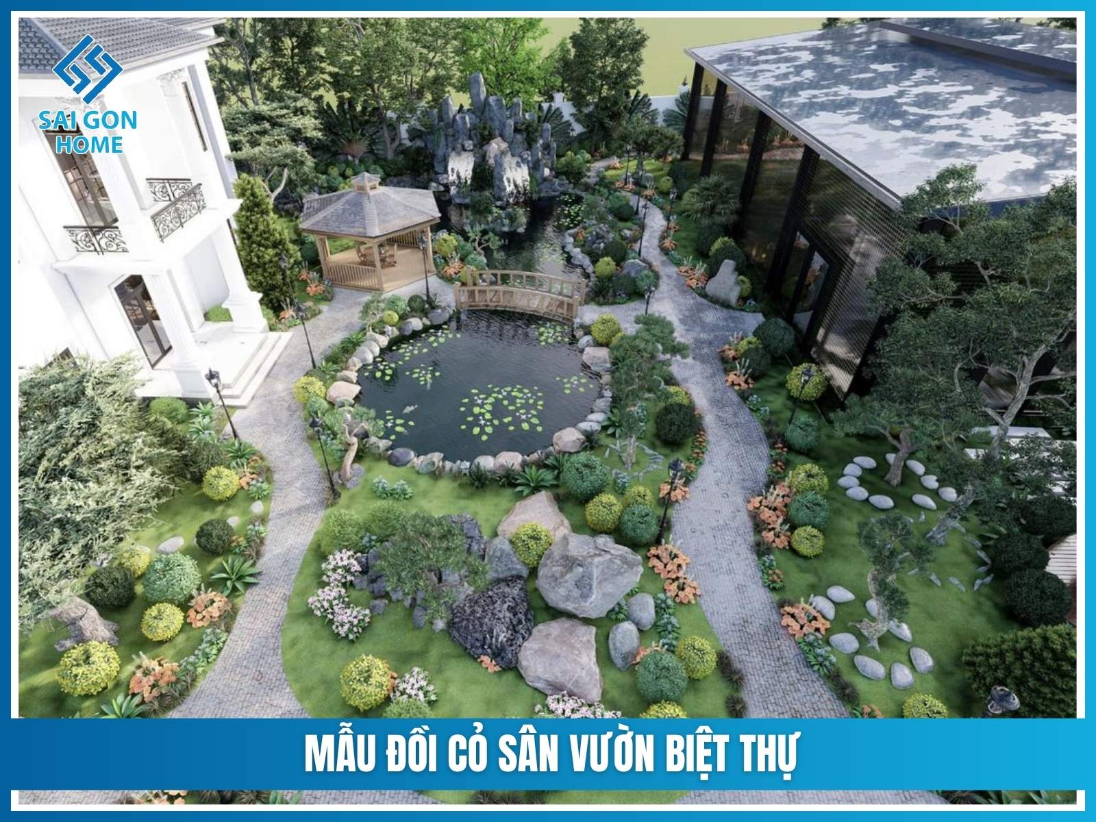 Mẫu đồi cỏ sân vườn biệt thự