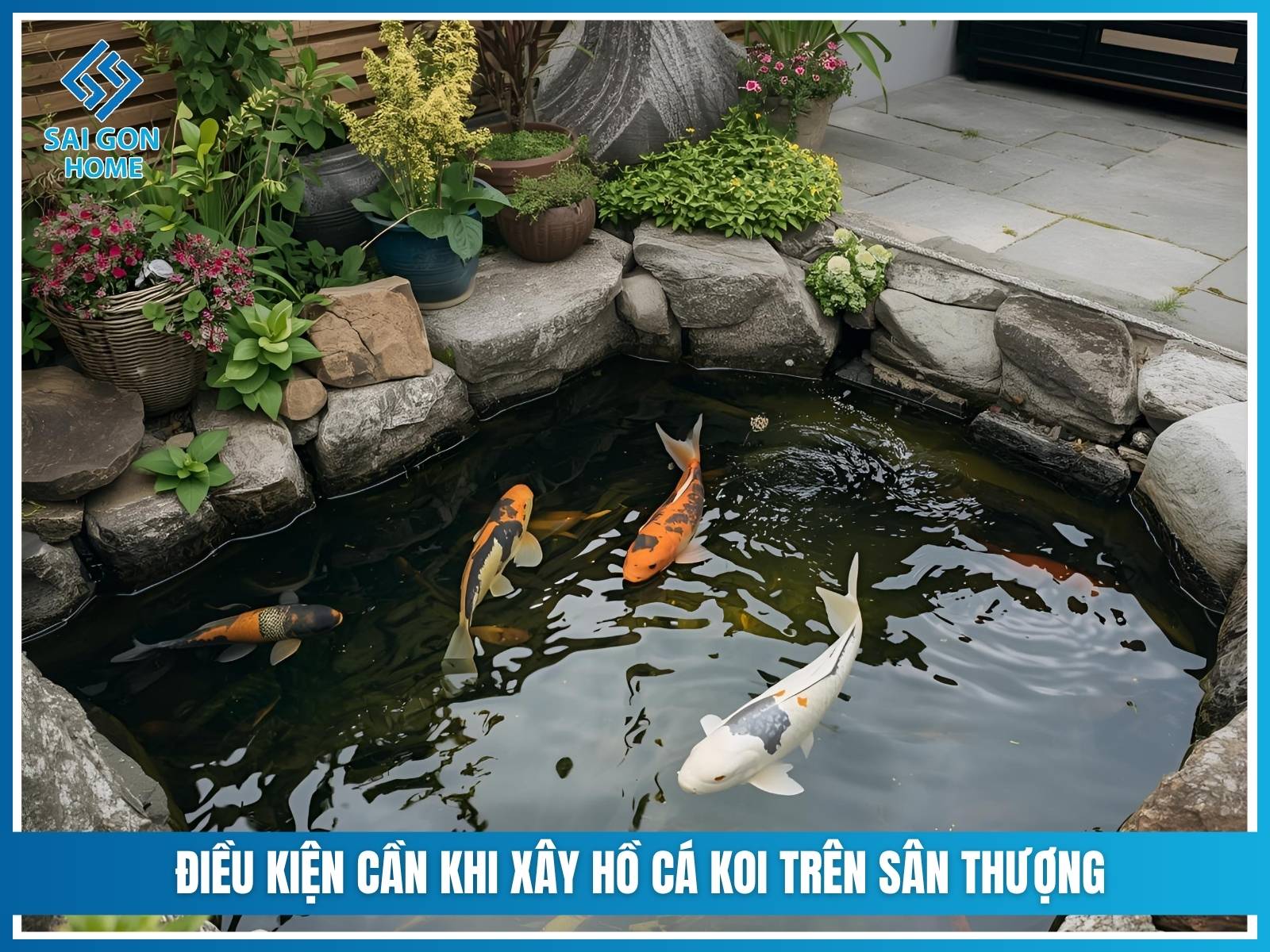 Dieu kien can khi xay ho ca koi tren san thuong