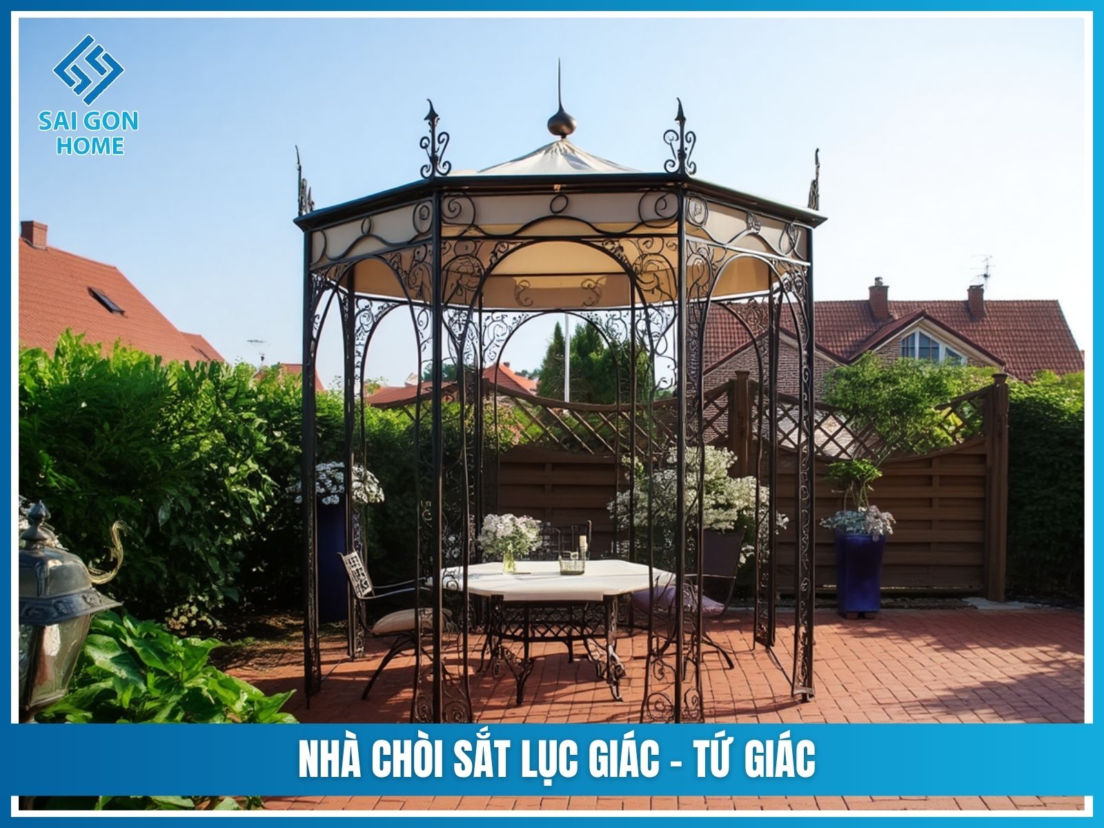 Nhà chòi sắt lục giác – tứ giác