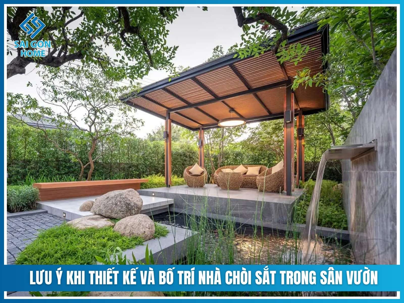 Lưu ý khi thiết kế và bố trí nhà chòi sắt trong sân vườn