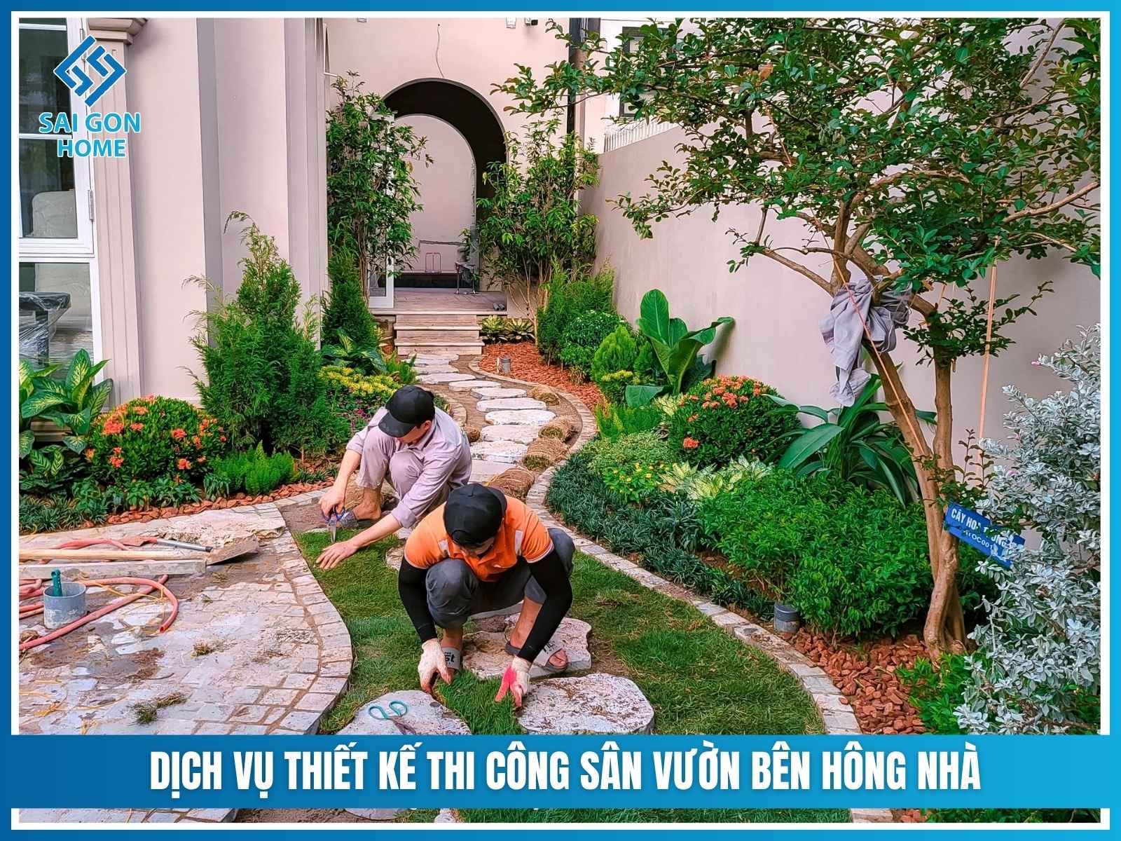 Dịch vụ thiết kế thi công sân vườn bên hông nhà tại SÂN VƯỜN ĐẸP