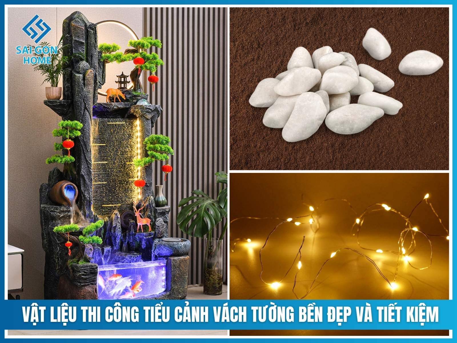 Vật liệu thi công tiểu cảnh vách tường bền đẹp và tiết kiệm