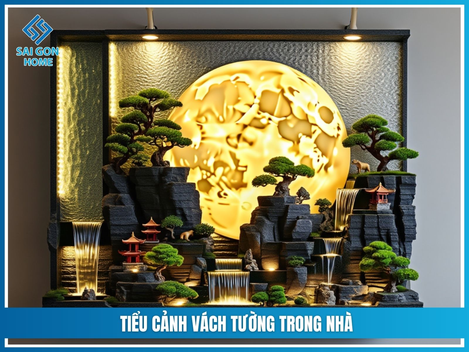 Tiểu cảnh vách tường trong nhà