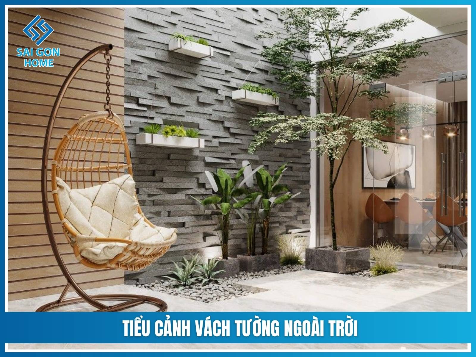 Tiểu cảnh vách tường ngoài trời