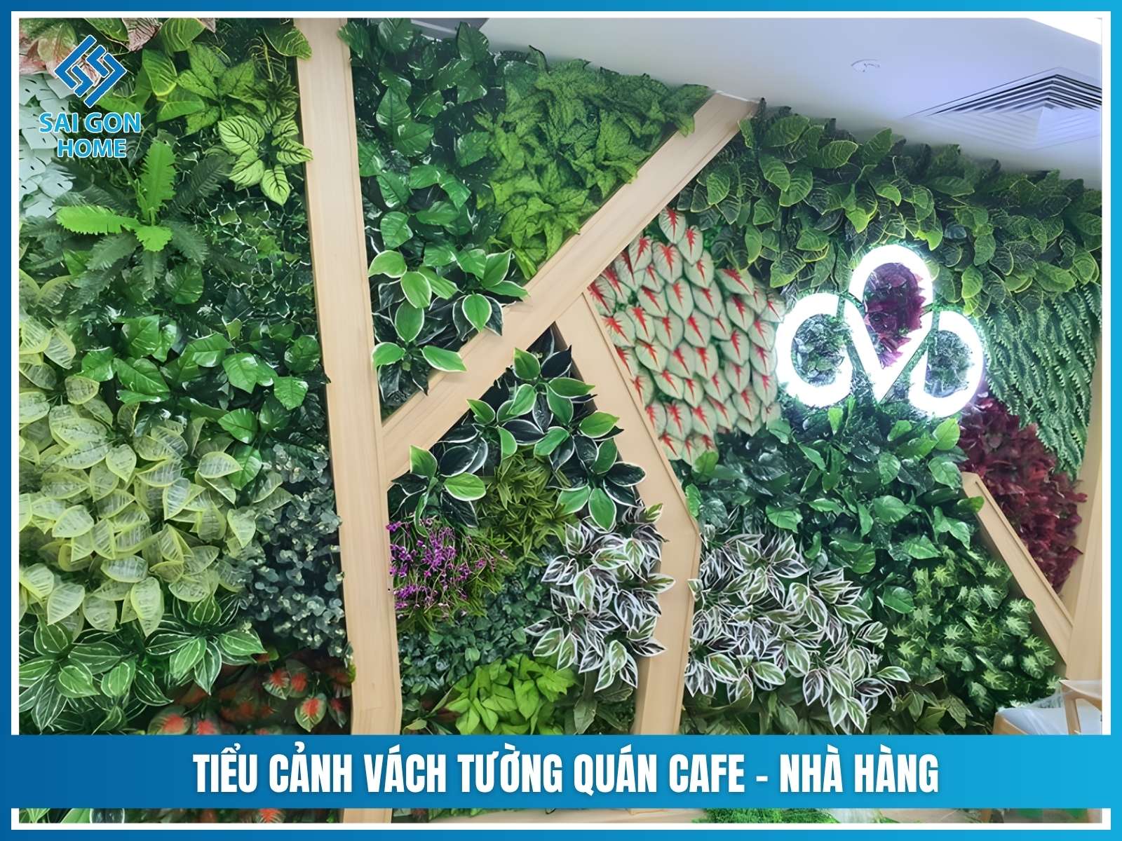 Tiểu cảnh vách tường quán cafe – nhà hàng