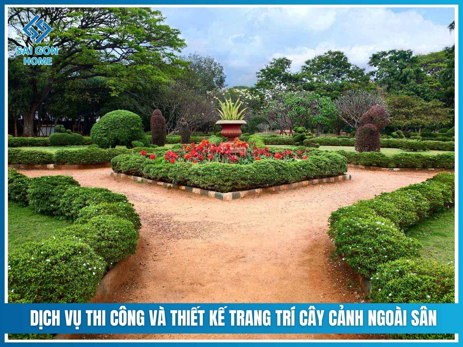 Dịch vụ thi công và thiết kế trang trí cây cảnh ngoài sân