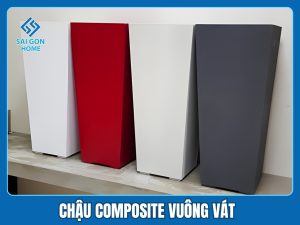 Chậu composite vuông vát