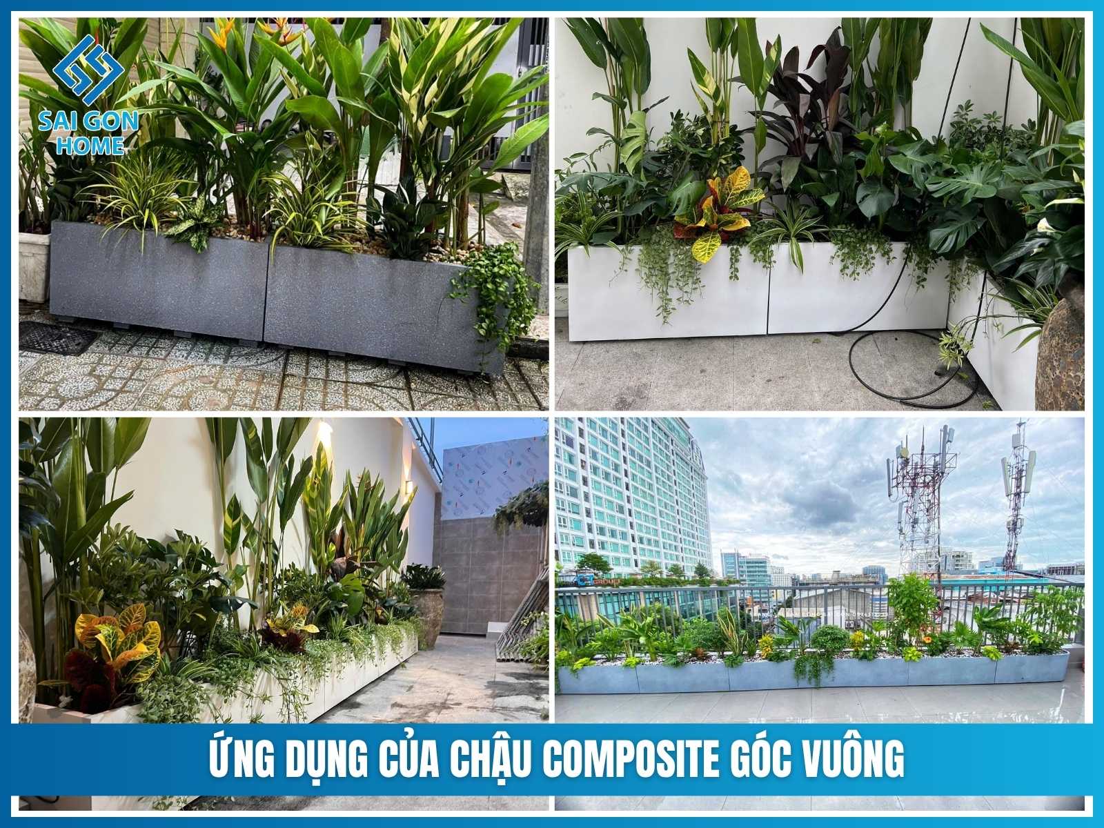 Ứng dụng của chậu composite góc vuông