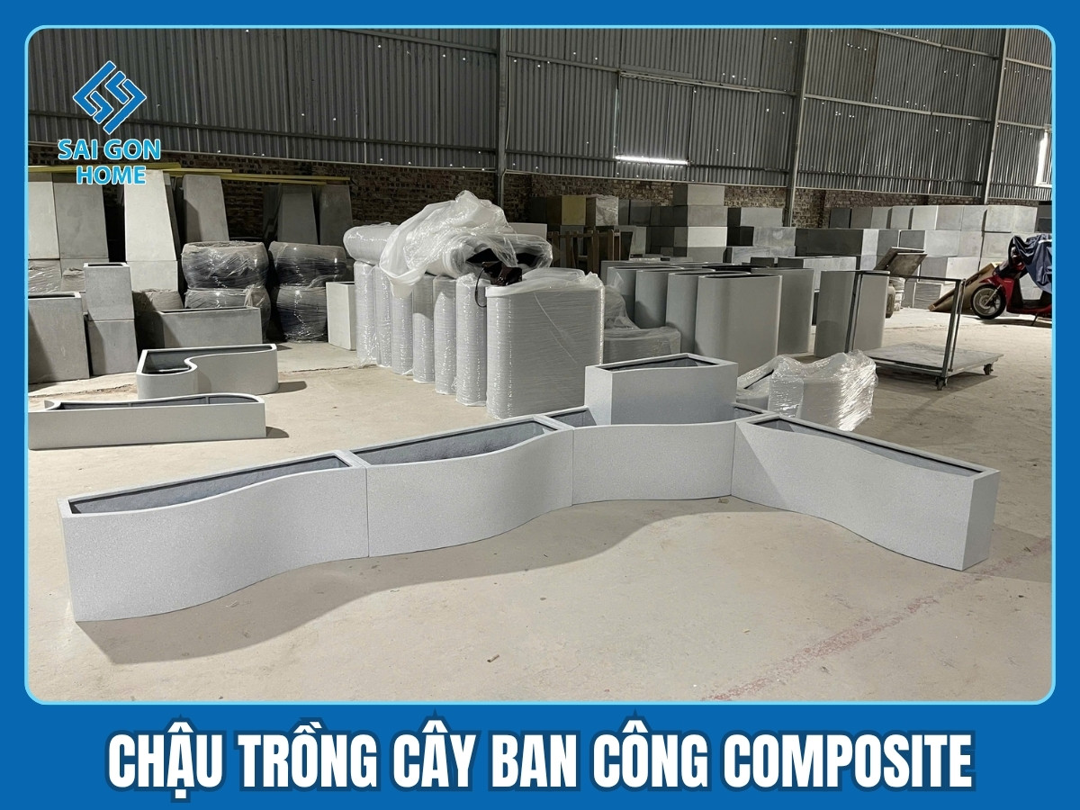 Chậu trồng cây ban công Composite Chậu trồng cây ban công Composite