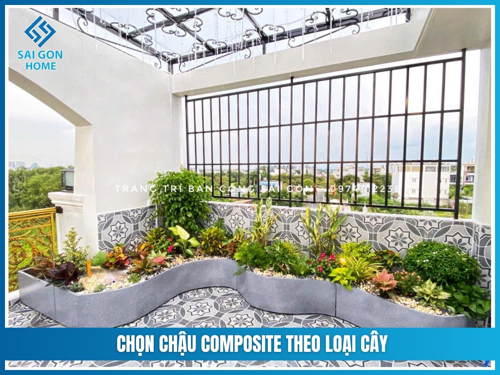 Chậu trồng cây ban công Composite 19 Chọn chậu composite theo loại cây