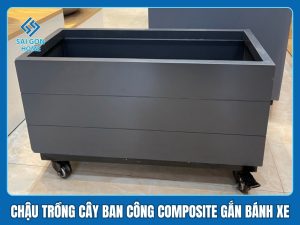 Chậu trồng cây ban công Composite 5 Chậu trồng cây ban công Composite gắn bánh xe