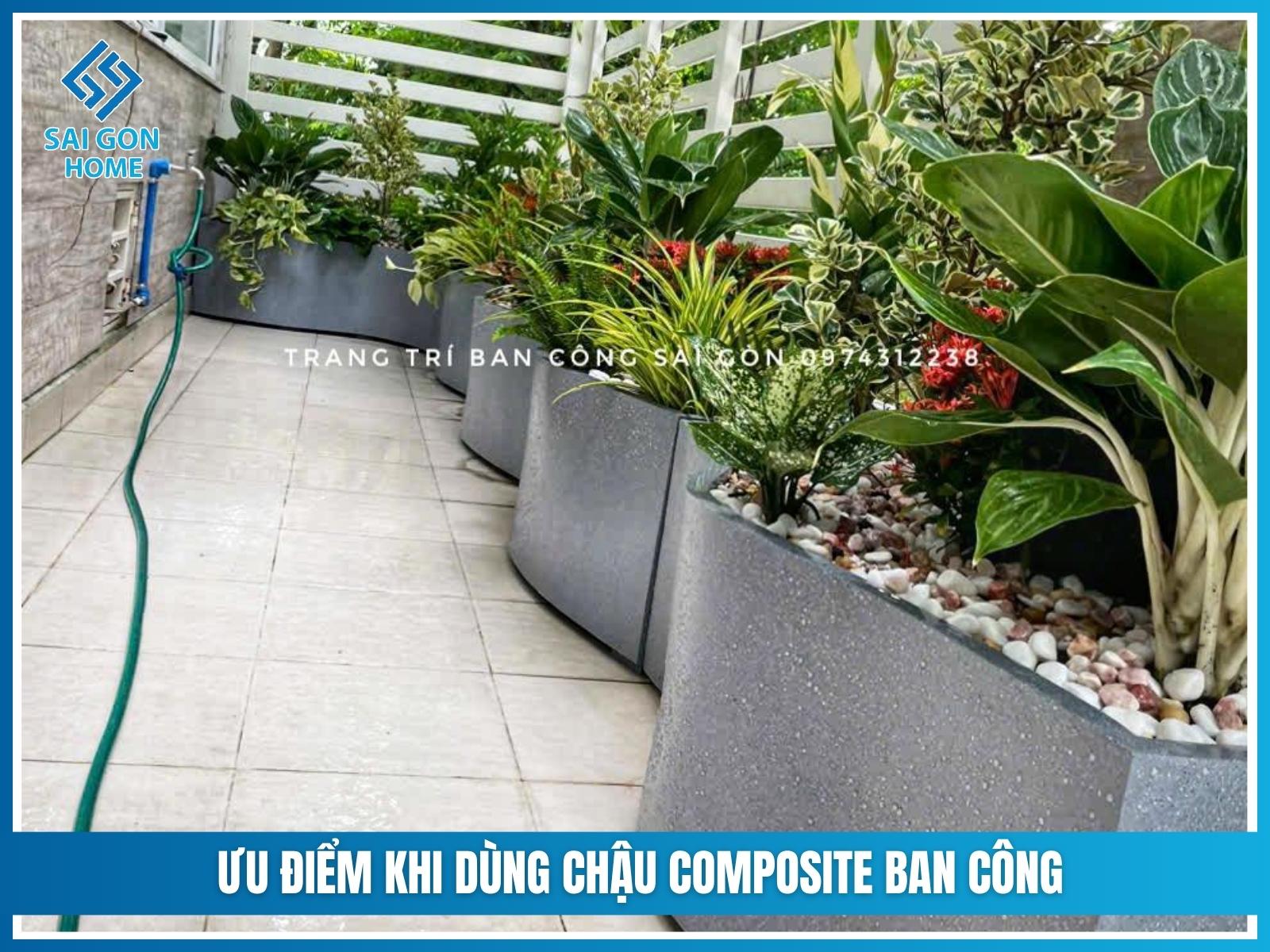 Chậu trồng cây ban công Composite 11 Ưu điểm khi dùng chậu composite ban công