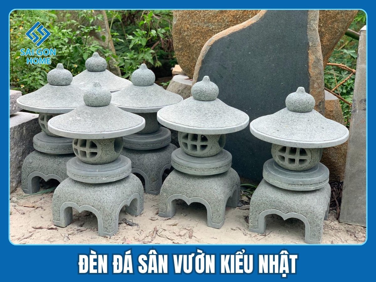 Đèn đá sân vườn 10 Đèn đá sân vườn kiểu Nhật
