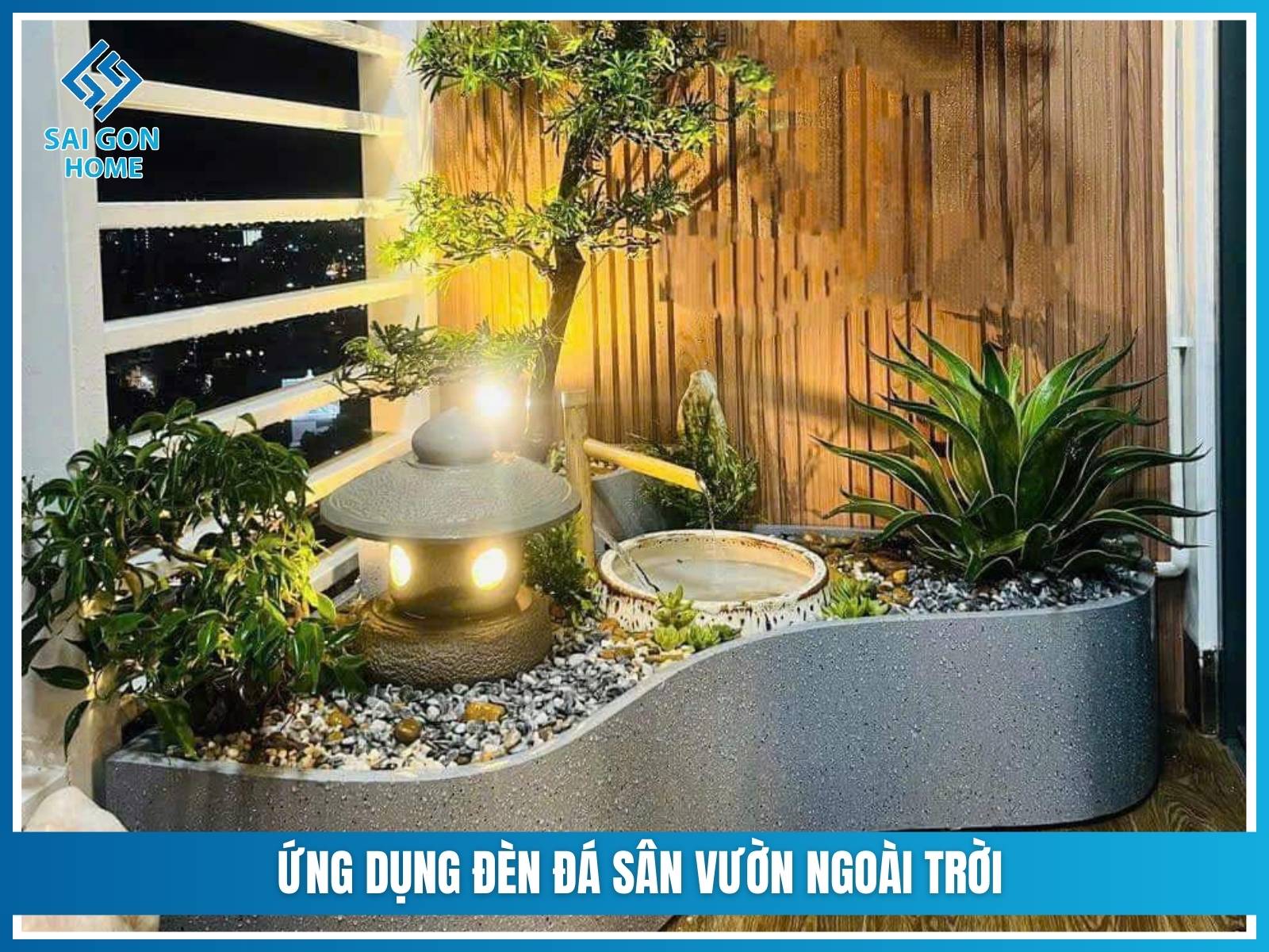 Đèn đá sân vườn 14 Ứng dụng đèn đá sân vườn ngoài trời