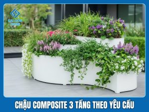 Chậu composite 3 tầng theo yêu cầu