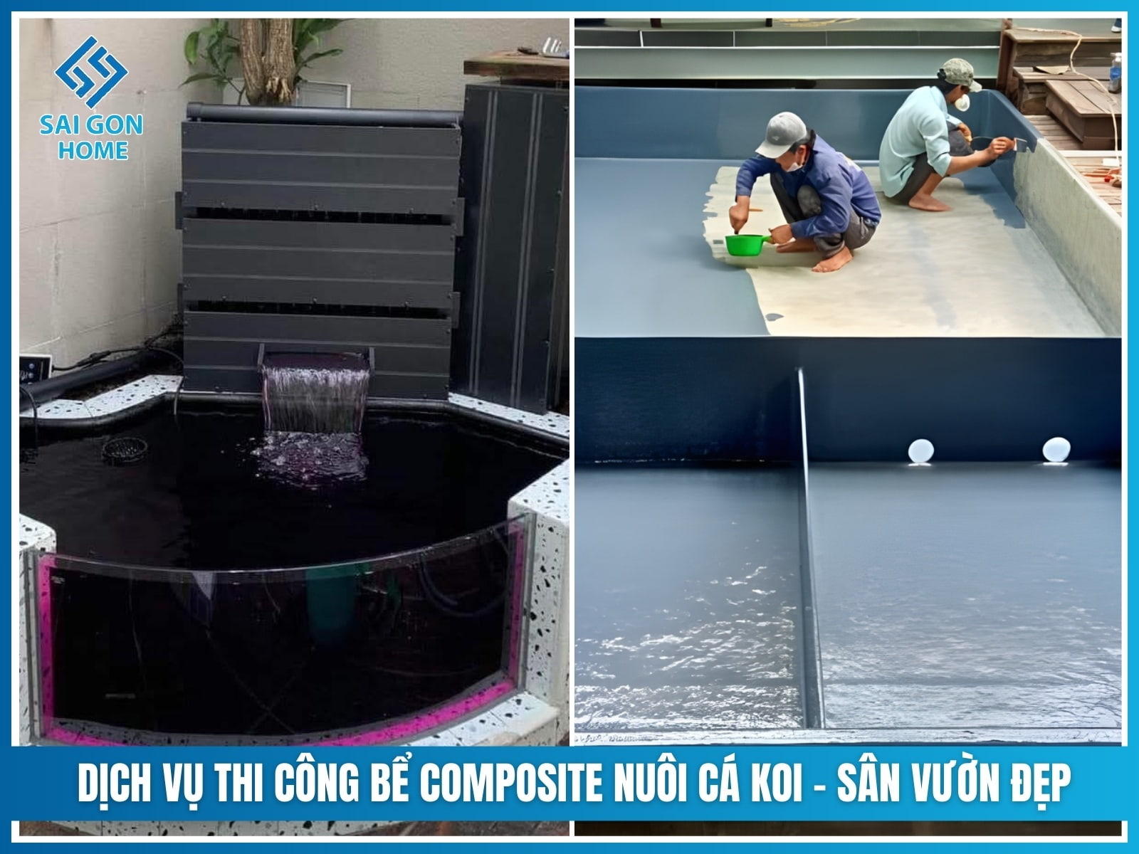 Báo giá bể composite nuôi cá Koi vừa cập nhật 2025 12 Dịch vụ thi công bể composite nuôi cá koi trọn gói tại SÂN VƯỜN ĐẸP