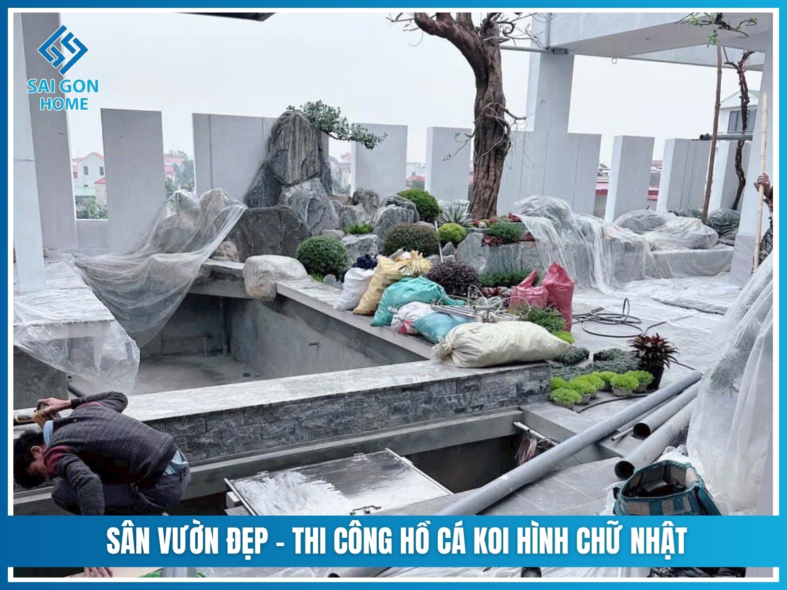 12+ mẫu hồ cá koi hình chữ nhật đẹp hợp PHONG THỦY 14 Vì sao nên chọn SÂN VƯỜN ĐẸP thi công hồ cá koi hình chữ nhật?