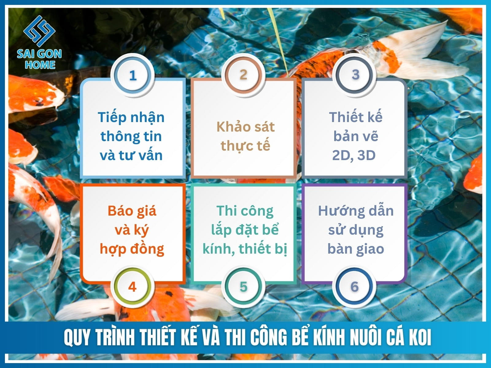 Hướng dẫn nuôi cá koi trong bể kính ĐƠN GIẢN an toàn 12 Quy trình SÂN VƯỜN ĐẸP thiết kế và thi công bể kính nuôi cá koi