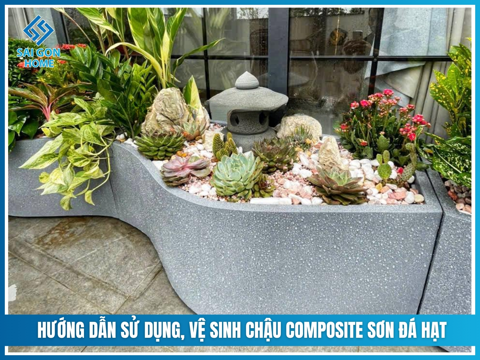 Chậu Composite sơn đá hạt SGH-002 11 Hướng dẫn sử dụng và cách vệ sinh chậu composite sơn đá hạt