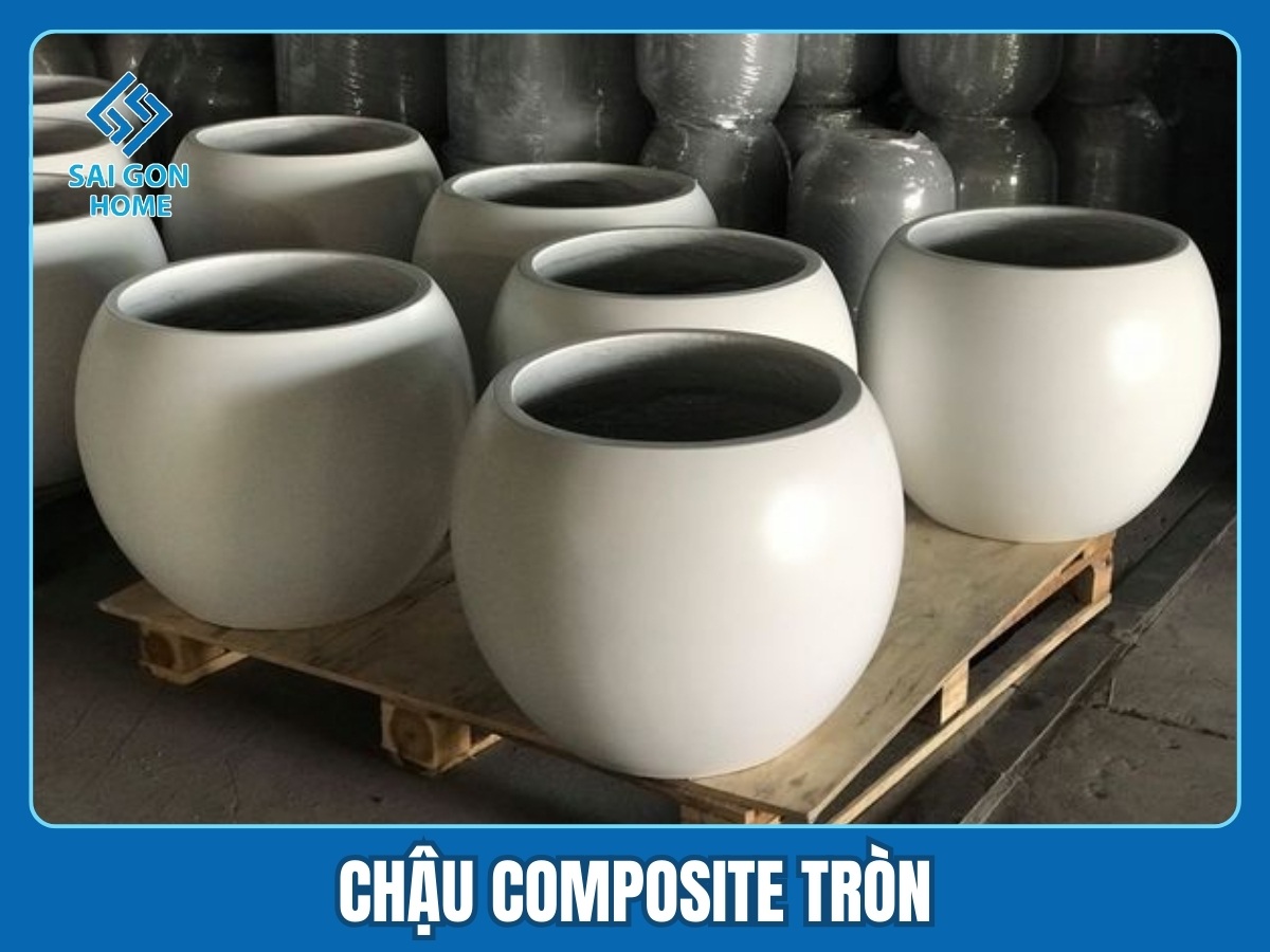 Chậu composite tròn 12 chậu composite tròn