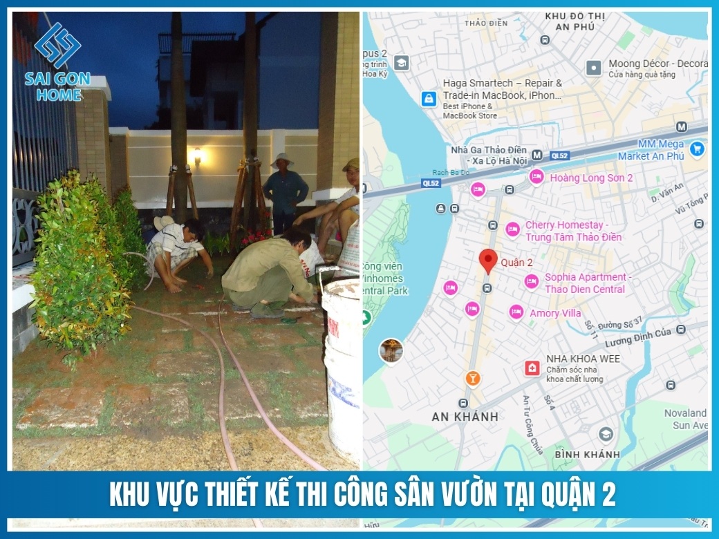 Dịch vụ thiết kế thi công sân vườn tại Quận 2 UY TÍN 10 Khu vực nhận thi công tại Quận 2