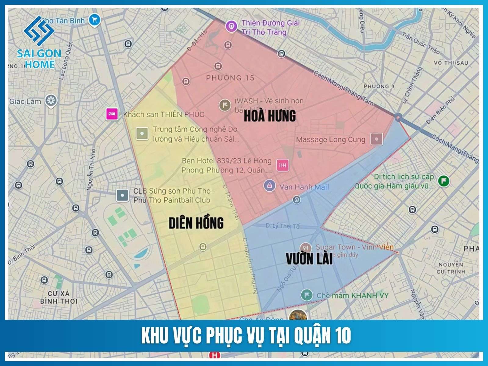 Thiết kế thi công sân vườn tại Quận 10 12 Khu vực phục vụ tại Quận 10