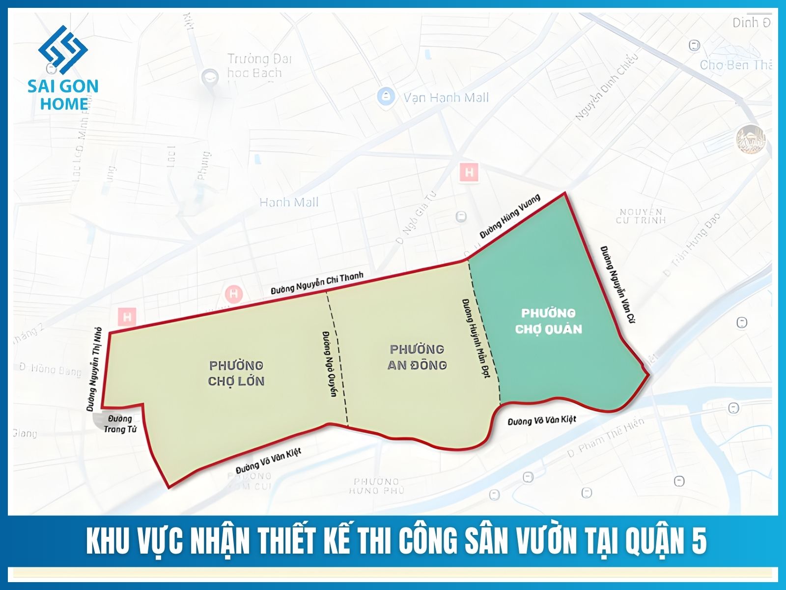 Khu vực nhận thiết kế thi công sân vườn tại Quận 5