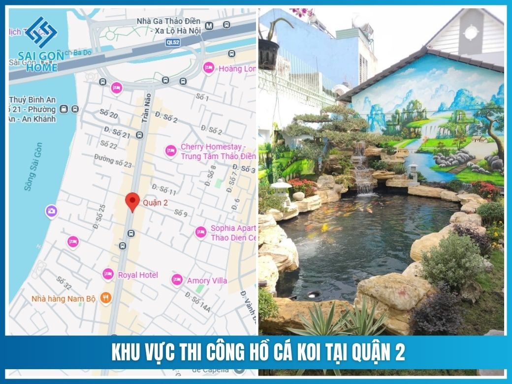 Thiết kế thi công hồ cá koi tại Quận 2 uy tín GIÁ TỐT 11 Khu vực thi công hồ cá koi tại Quận 2