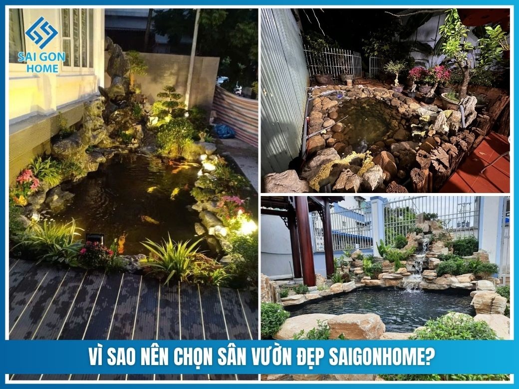 Thiết kế thi công hồ cá koi tại Quận 2 uy tín GIÁ TỐT 12 Vì sao nên chọn SÂN VƯỜN ĐẸP SAIGONHOME?