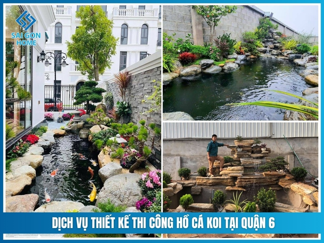Dịch vụ thiết kế thi công hồ cá koi tại Quận 6