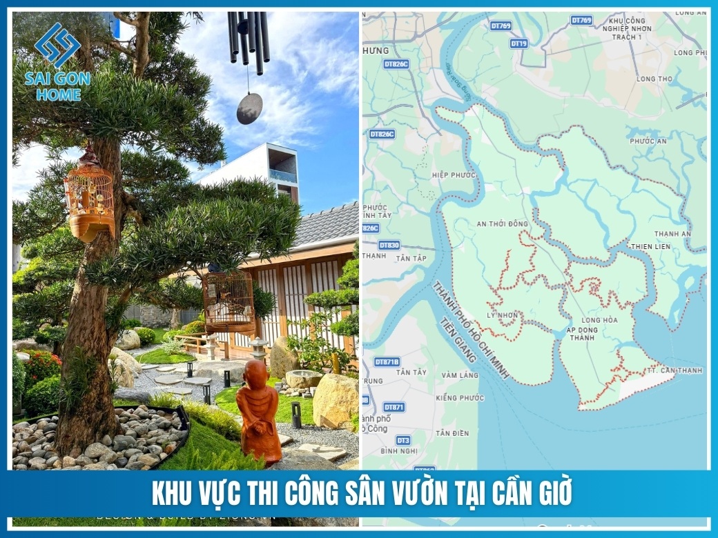 Thiết kế thi công sân vườn tại Cần Giờ TRỌN GÓI giá rẻ 10 Khu vực thi công sân vườn tại Cần Giờ