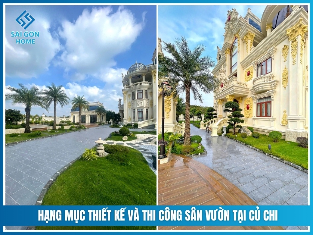 Hạng mục thiết kế và thi công sân vườn tại Củ Chi