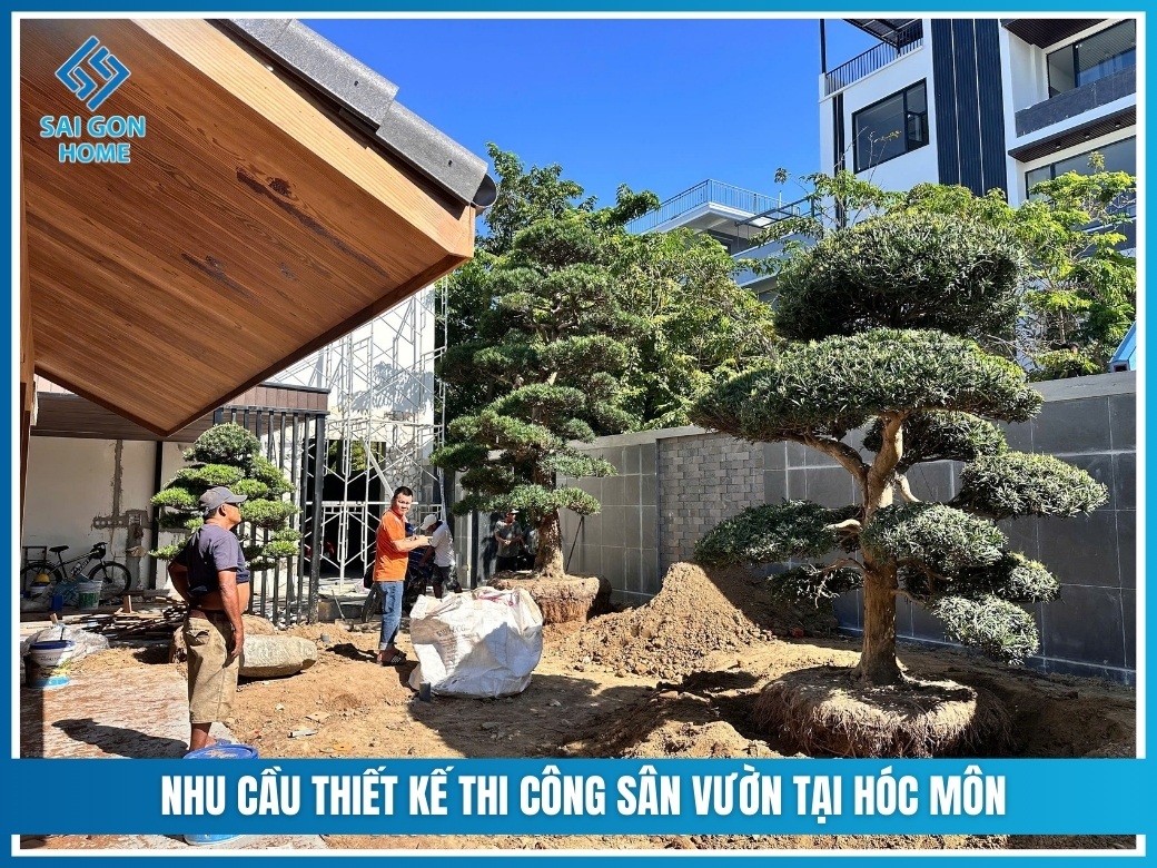 Nhu cầu thiết kế thi công sân vườn tại Hóc Môn