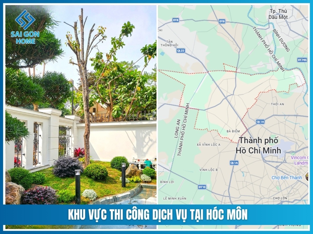 Khu vực thi công dịch vụ tại Hóc Môn