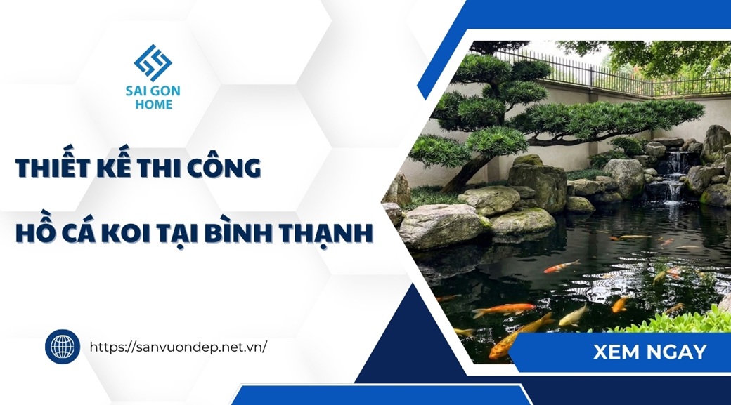 Thiết kế thi công hồ cá koi tại Bình Thạnh theo YÊU CẦU - Sanvuondep.net.vn