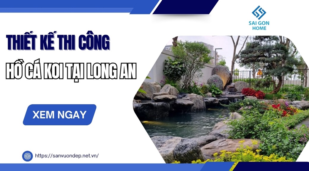 Thiết kế thi công hồ cá koi tại Long An trọn gói theo YÊU CẦU - Sanvuondep.net.vn