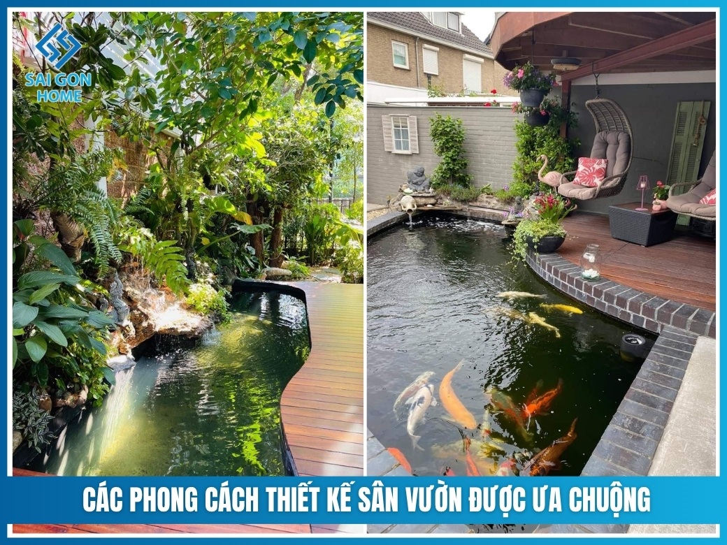 Các phong cách thiết kế sân vườn được ưa chuộng