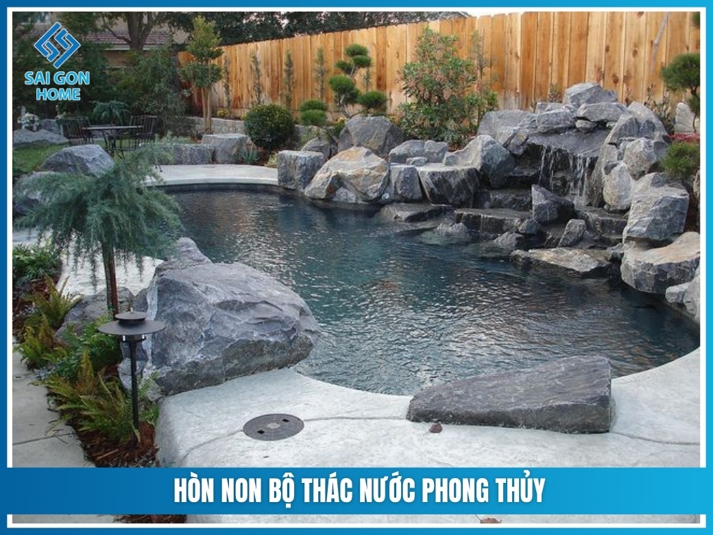 Hòn non bộ thác nước phong thủy