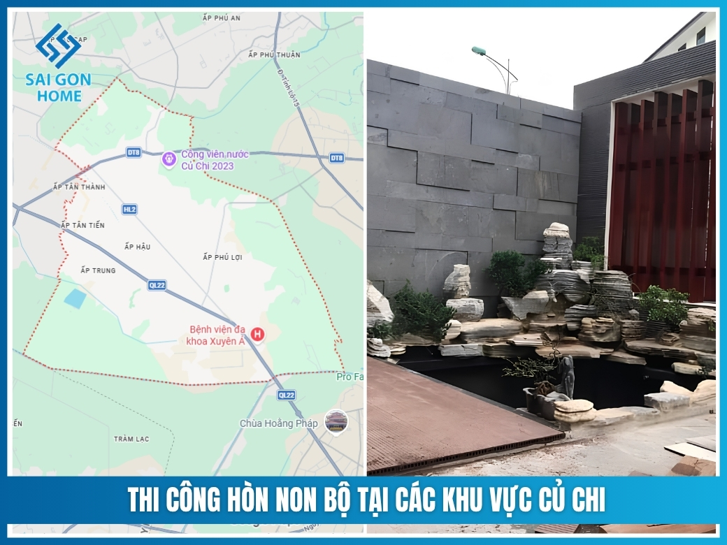 Thi công hòn non bộ tại các khu vực Củ Chi