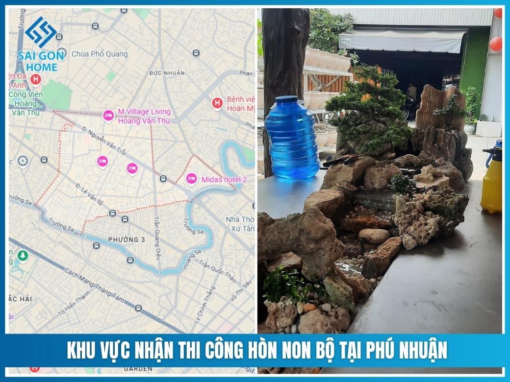 Khu vực nhận thi công hòn non bộ tại Phú Nhuận