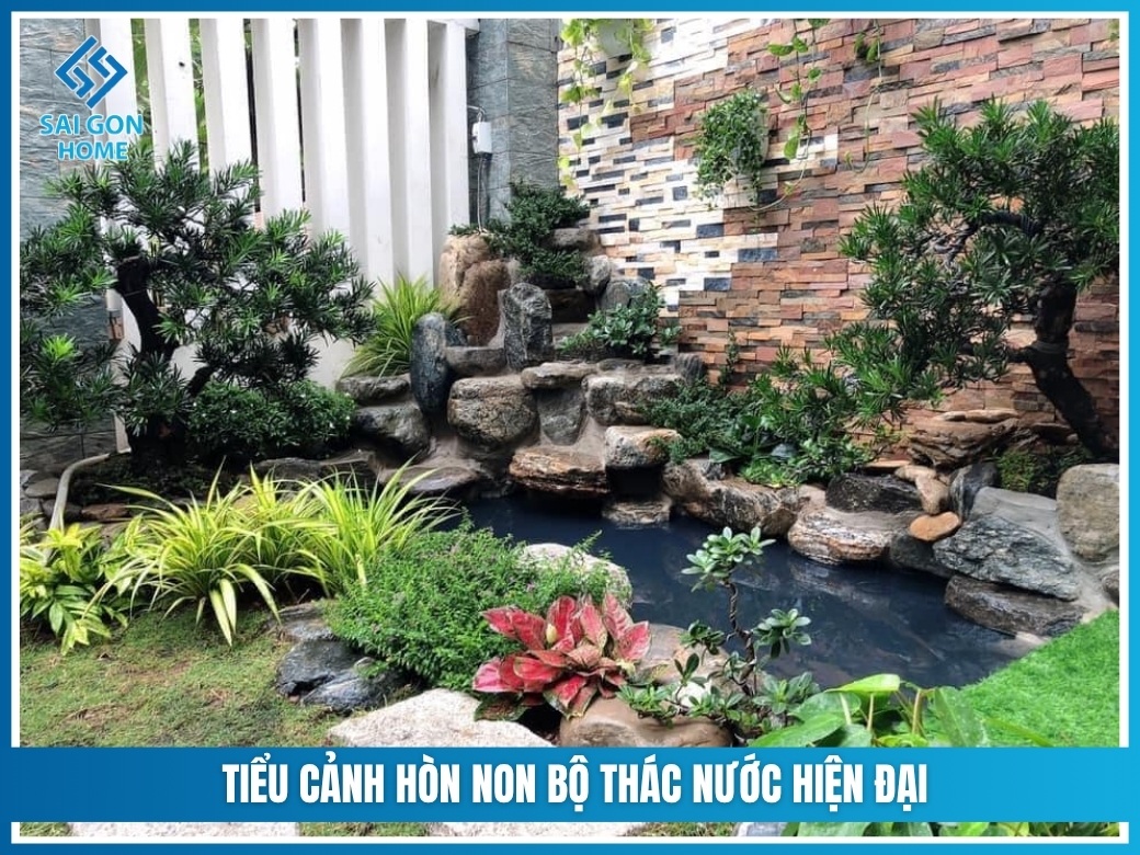 Tiểu cảnh thác nước hiện đại