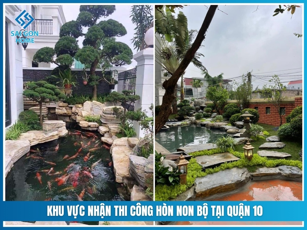 Khu vực nhận thi công hòn non bộ tại Quận 10
