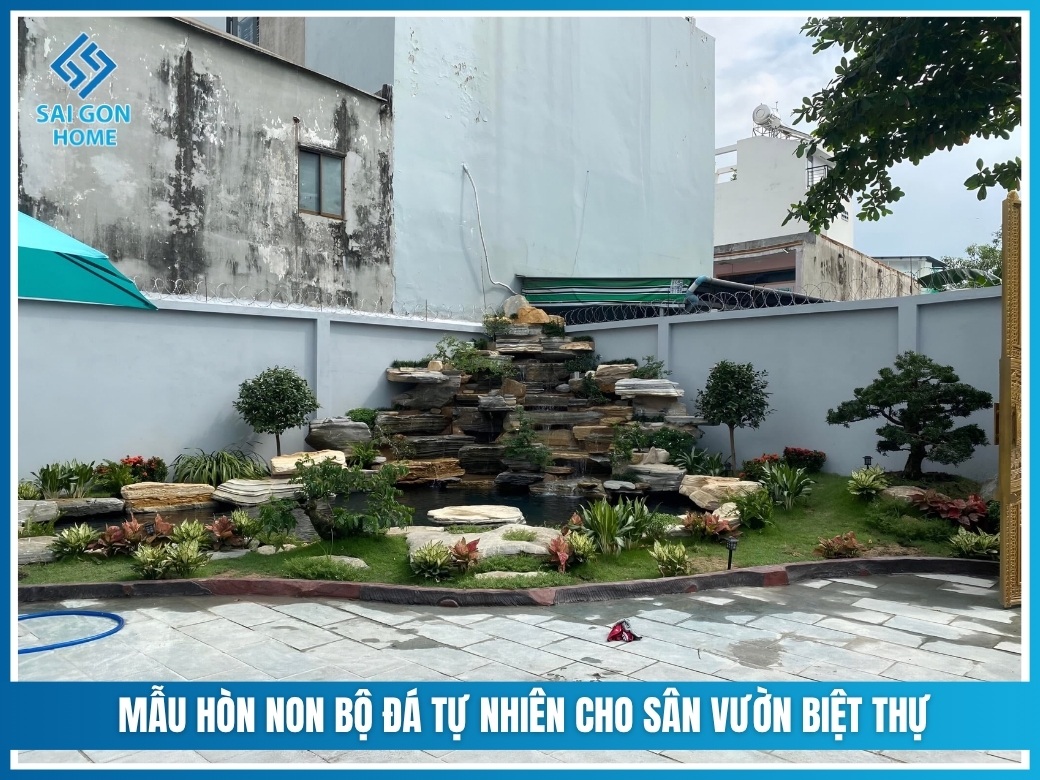 Mẫu hòn non bộ đá tự nhiên cho sân vườn biệt thự