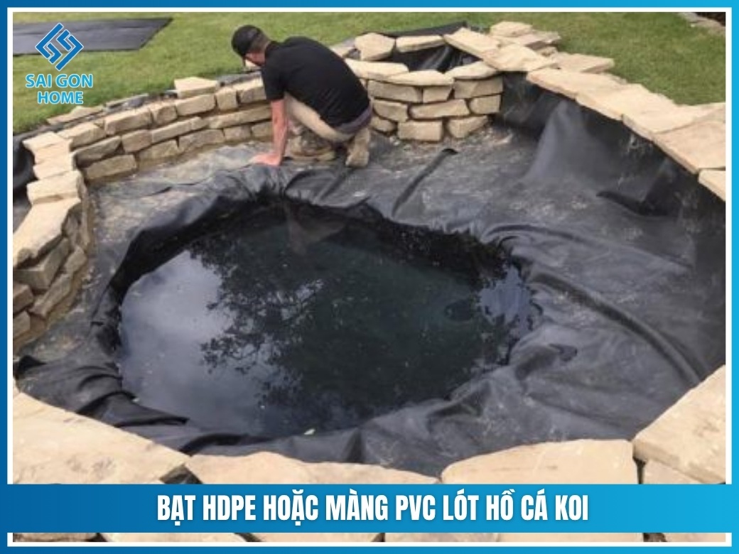 Tổng hợp 7 cách chống thấm hồ cá Koi HIỆU QUẢ bền vững 10 Bạt HDPE hoặc màng PVC lót hồ