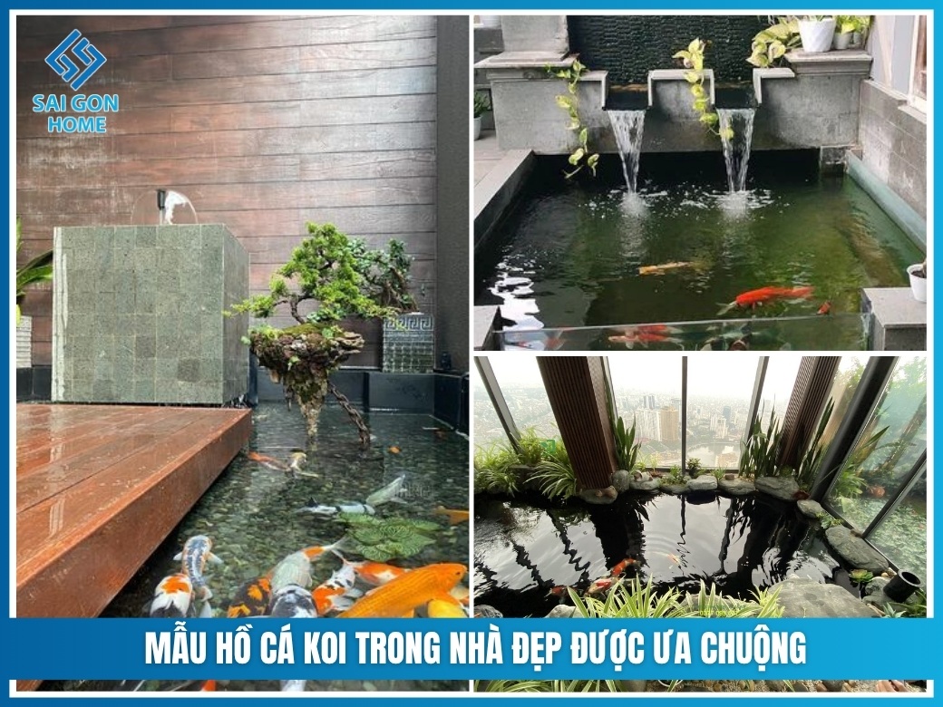 mẫu hồ cá Koi trong nhà đẹp được ưa chuộng