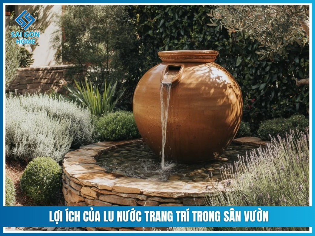 lợi ích của lu nước trang trí trong sân vườn