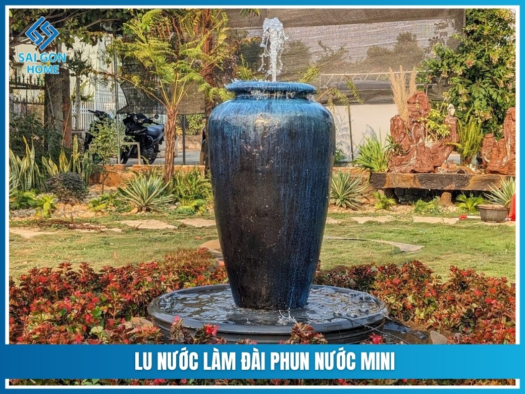 Lu nước làm đài phun nước mini