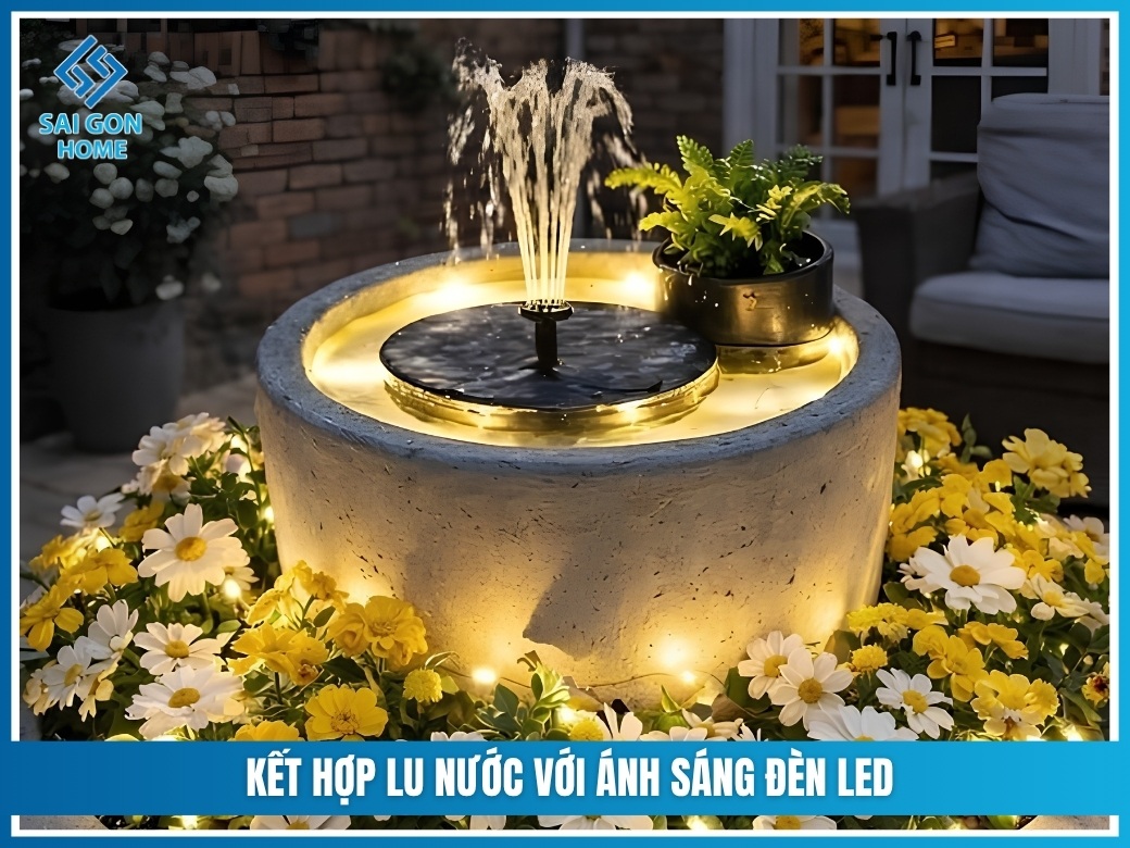 Kết hợp lu nước với ánh sáng đèn LED