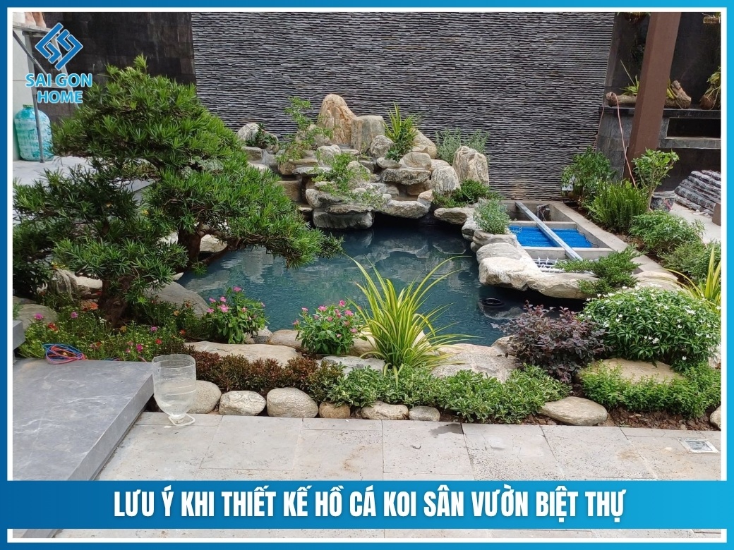 41 mẫu hồ Koi sân vườn biệt thự đẹp mắt ĐẲNG CẤP 10 lưu ý khi thiết kế hồ cá Koi sân vườn biệt thự