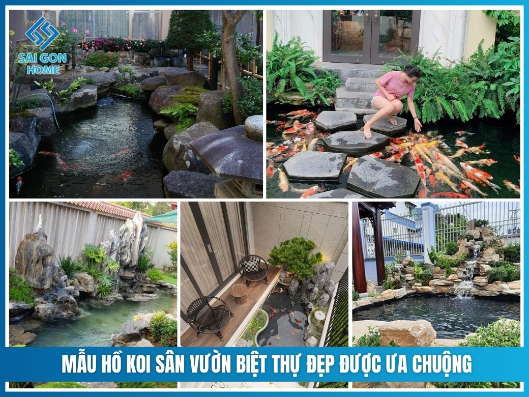 41 mẫu hồ Koi sân vườn biệt thự đẹp mắt ĐẲNG CẤP 12 mẫu hồ Koi sân vườn biệt thự đẹp được ưa chuộng